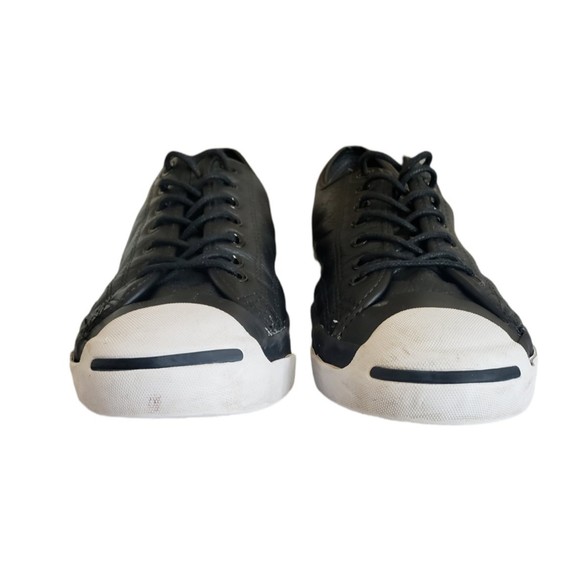 Converse jack Purcell sneakers low top Black Leather Men\'s Sz 11.5 Women\'s Sz 13 main image 9